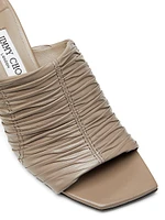 Lua 75MM Ruched Leather Mules