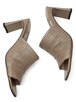 Lua 75MM Ruched Leather Mules