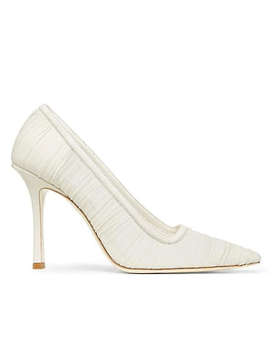 Bridal Lotta 100MM Ruched Tulle Pumps