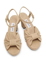 Heloise 80MM Linen Platform Sandals