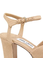 Heloise 80MM Linen Platform Sandals