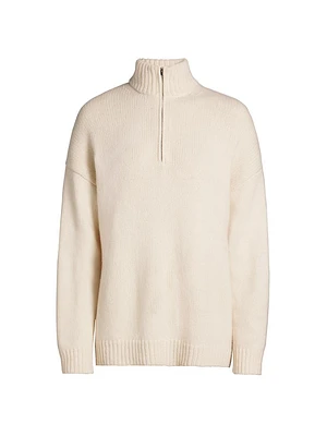 Wool-Cashmere Half-Zip Sweater