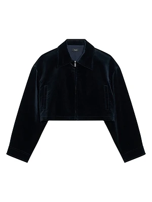 Aline Cropped Zip-Front Jacket