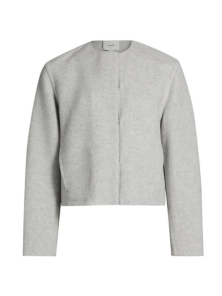 Double Wool Collarless Jacket