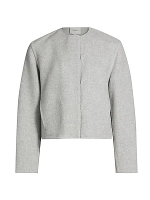 Double Wool Collarless Jacket