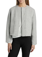 Double Wool Collarless Jacket