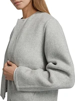 Double Wool Collarless Jacket