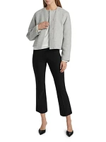 Double Wool Collarless Jacket
