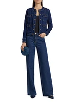 Yari Denim Collarless Jacket