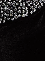 Madelyn Crystal-Embellished Mock Turtleneck Sleeveless Top