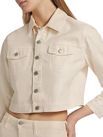 Koda Coated Denim Crop Jacket