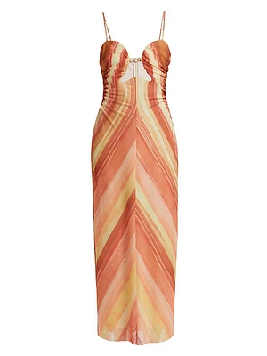Mattie Striped Midi-Dress
