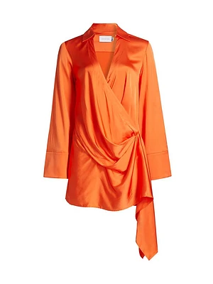 Elaina Wrap Mini Shirtdress