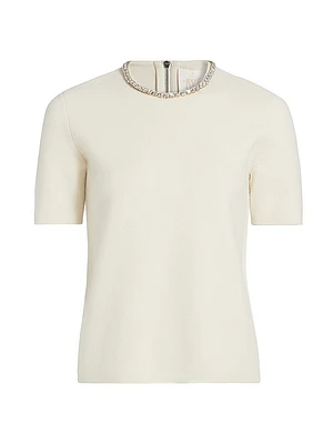Embellished Cashmere T-Shirt