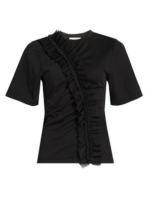 Vivi Ruffled Cotton T-Shirt