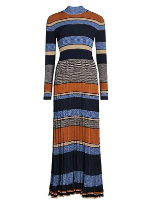 Evangeline Striped Knit Maxi-Dress