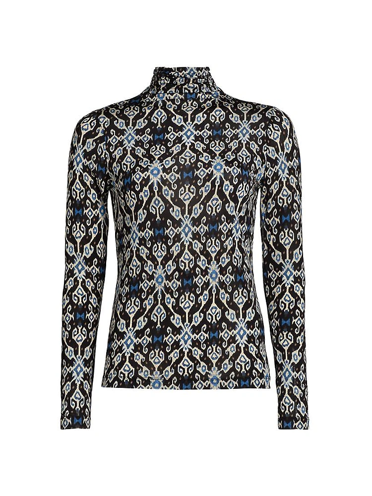 Aurelia Abstract Print Turtleneck Top