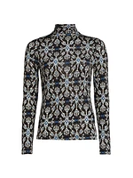 Aurelia Abstract Print Turtleneck Top