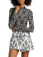 Aurelia Abstract Print Turtleneck Top