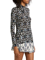Aurelia Abstract Print Turtleneck Top