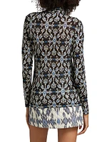 Aurelia Abstract Print Turtleneck Top