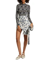 Aurelia Abstract Print Turtleneck Top
