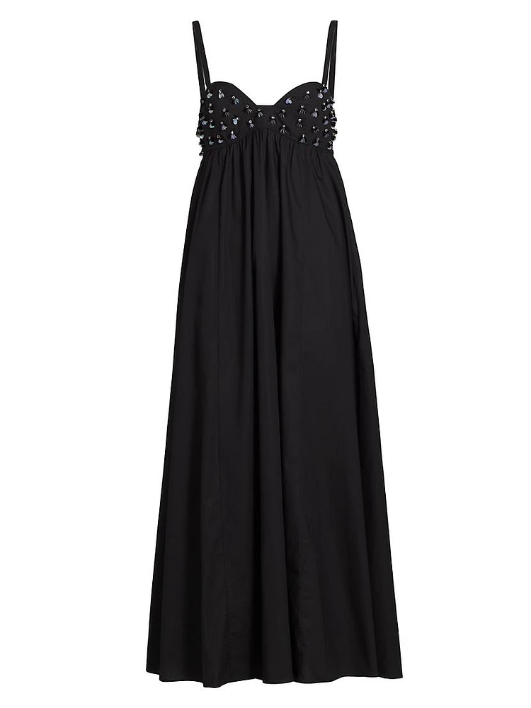 Harlan Beaded Cotton Maxi Dress