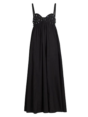 Harlan Beaded Cotton Maxi Dress