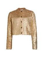 Keira Metallic Wool-Blend Knit Cardigan