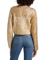 Keira Metallic Wool-Blend Knit Cardigan
