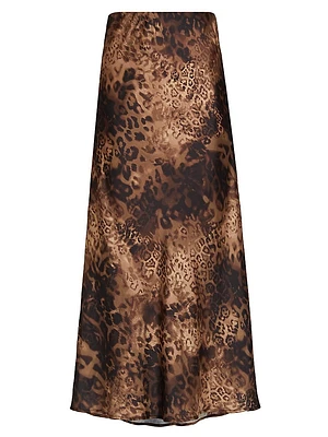 Krisia Leopard Slip Midi-Skirt