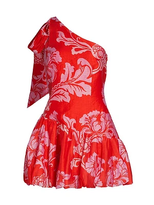 Olina Floral One-Shoulder Minidress