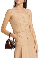 Veena Stretch Denim Midi-Dress