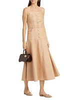 Veena Stretch Denim Midi-Dress