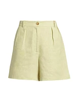Ella Pleated Linen Shorts