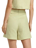 Ella Pleated Linen Shorts