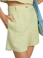 Ella Pleated Linen Shorts