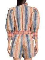Melangé Stripe Smocked Romper