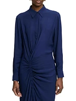 Bianca Long Sleeve Draped Shirt Dress