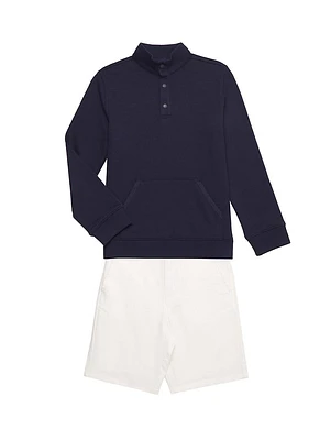 Little Boy's & French Terry Sweater Shorts Set