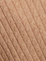Mixed-Media Cable-Knit Cardigan