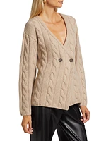 Cable-Knit Double-Breasted Cardigan