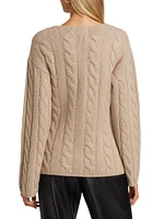 Cable-Knit Double-Breasted Cardigan