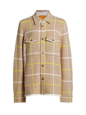 Plaid Cashmere Oversized Work Shirt