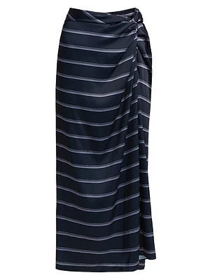 Rugby Stripe Gathered Skirt