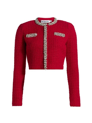 Embellished Textured Knit Jacket