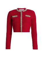 Embellished Textured Knit Jacket