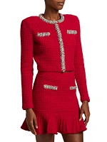 Embellished Textured Knit Jacket