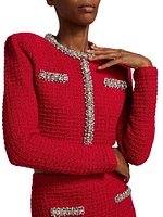 Embellished Textured Knit Jacket