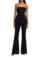 Crystal-Embellished Stretch-Crêpe Jumpsuit
